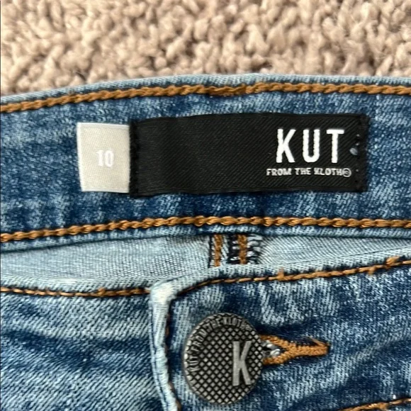 KUT From the Kloth CONNIE HIGH RISE FAB AB CROP Women's Blue Jeans - Picture 2 of 6